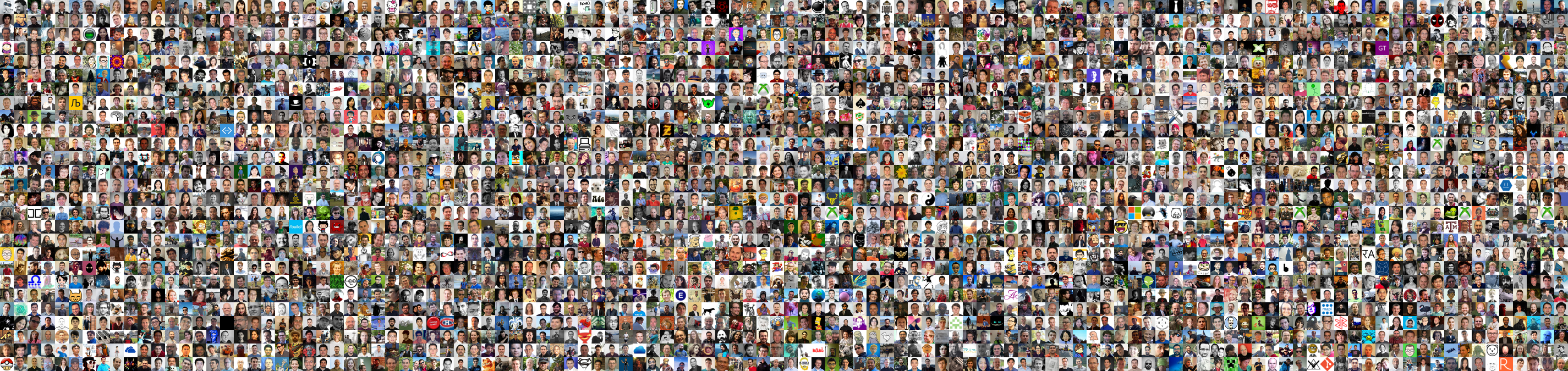 GitHub avatars of Microsoft empolyees who are open source contributors